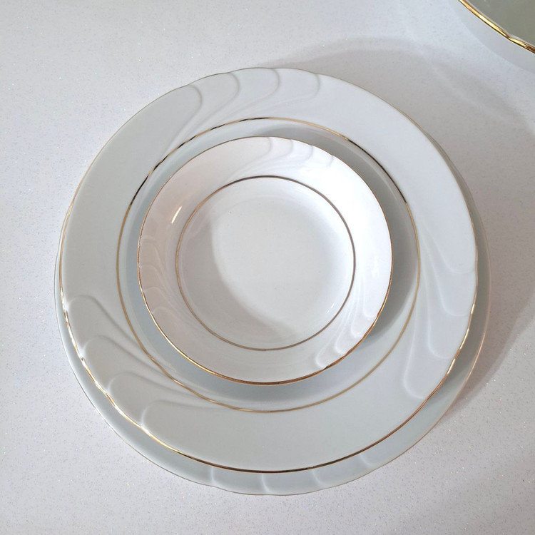 سرویس چینی 28 پارچه پیچ خط طلا مقصود(شش نفره)